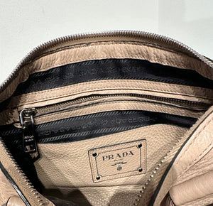 PRADA Leather Handle Shoulder Crossbody Bag