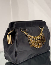 Load image into Gallery viewer, Moschino Vintage Black Nylon Leather Trim Clutch
