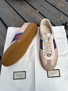 GUCCI Men’s Leather Suede Ace Bee Web Low Top Sneakers