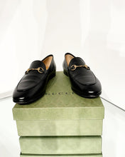 Load image into Gallery viewer, GUCCI Horsebit Black Leather Slip-On Loafers
