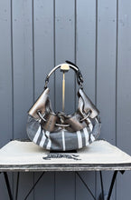 Load image into Gallery viewer, BURBERRY Vintage Canvas Leather Warrior Drawstring Hobo Shoulder Bag
