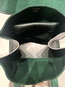 HERMÈS Feu2Dou Tote Vert Fonce Feutre & Gulliver Leather