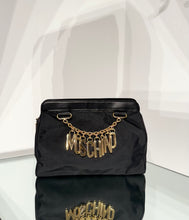 Load image into Gallery viewer, Moschino Vintage Black Nylon Leather Trim Clutch
