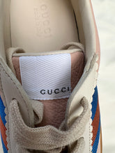 Load image into Gallery viewer, GUCCI Men’s Leather Suede Ace Bee Web Low Top Sneakers

