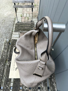 BURBERRY Pebbled Leather Large Shoulder Bag