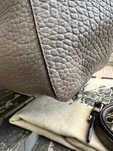 BURBERRY Pebbled Leather Large Shoulder Bag