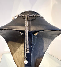 Load image into Gallery viewer, CHANEL Crystal Embellished CC Logo Faux Pearl Necklace
