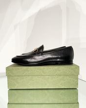 Load image into Gallery viewer, GUCCI Horsebit Black Leather Slip-On Loafers

