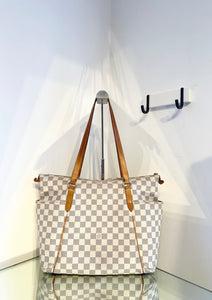 LOUIS VUITTON Damier Azur Totally MM Shoulder Tote
