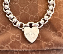 Load image into Gallery viewer, GUCCI Sterling Silver Link Heart Pendant Bracelet

