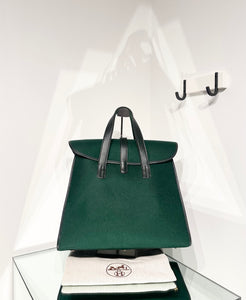 HERMÈS Feu2Dou Tote Vert Fonce Feutre & Gulliver Leather