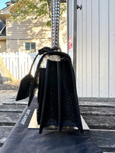 Load image into Gallery viewer, YSL Black Medium Croc Embossed Sunset Bag
