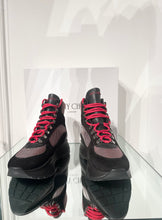 Load image into Gallery viewer, JIMMY CHOO Suede Mesh Lace-Up Platform Sneakers
