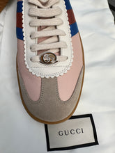 Load image into Gallery viewer, GUCCI Men’s Leather Suede Ace Bee Web Low Top Sneakers
