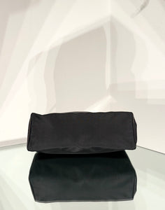 Moschino Vintage Black Nylon Leather Trim Clutch