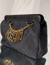 Load image into Gallery viewer, Moschino Vintage Black Nylon Leather Trim Clutch
