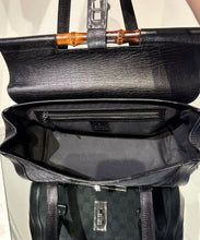 Load image into Gallery viewer, GUCCI Vintage Bamboo Bullet Canvas Leather Shoulder Bag
