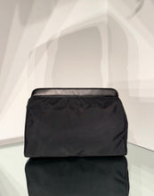 Load image into Gallery viewer, Moschino Vintage Black Nylon Leather Trim Clutch
