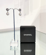 Load image into Gallery viewer, CHANEL CC Logo Rhinestone Pearl Stud Pierced Earrings
