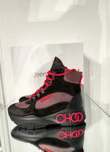 Load image into Gallery viewer, JIMMY CHOO Suede Mesh Lace-Up Platform Sneakers
