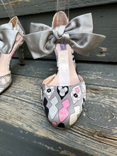 Load image into Gallery viewer, EMILIO PUCCI Bow Embellished Satin Finish Ankle Strap High Heels
