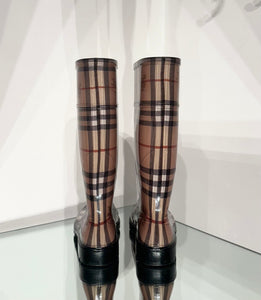 BURBERRY Haymarket Check Rubber Boots