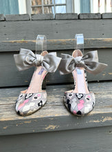 Load image into Gallery viewer, EMILIO PUCCI Bow Embellished Satin Finish Ankle Strap High Heels
