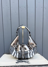 Load image into Gallery viewer, BURBERRY Vintage Canvas Leather Warrior Drawstring Hobo Shoulder Bag
