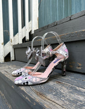 Load image into Gallery viewer, EMILIO PUCCI Bow Embellished Satin Finish Ankle Strap High Heels
