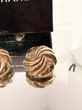 Load image into Gallery viewer, CHANEL Vintage Gold Tone CC Swirled Button Clip-on Earrings
