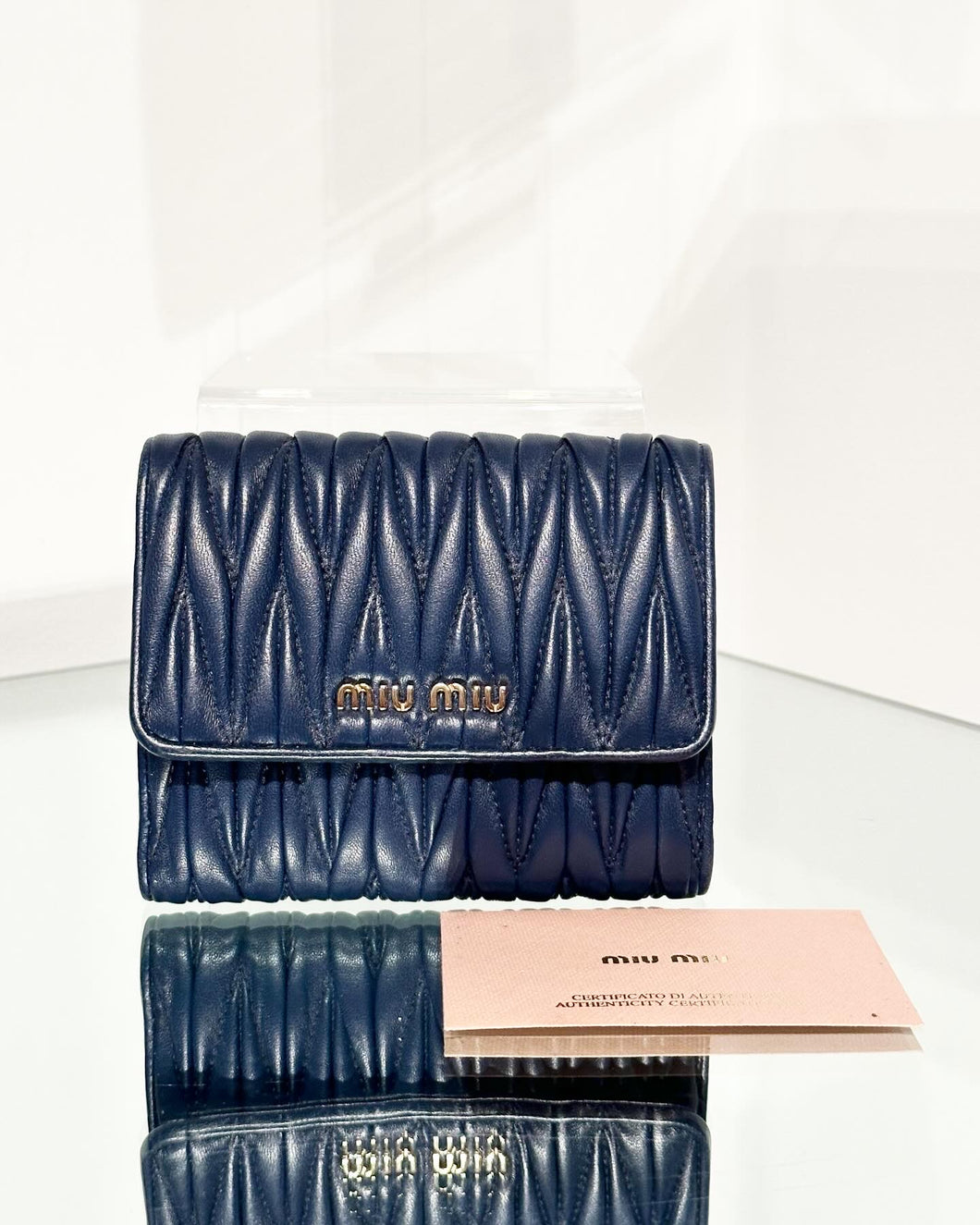 MIU MIU Matelasse Bifold Wallet