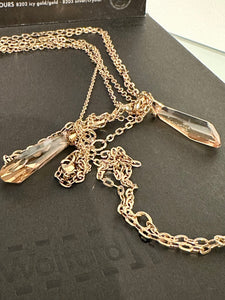 WOLFORD Julie Icy Gold Tone Swarovski Crystal Necklace
