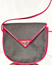 Load image into Gallery viewer, YVES SAINT LAURENT Vintage Red Leather Woven Coated Canvas Crossbody Bag
