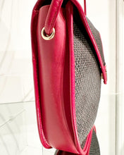 Load image into Gallery viewer, YVES SAINT LAURENT Vintage Red Leather Woven Coated Canvas Crossbody Bag
