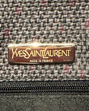 Load image into Gallery viewer, YVES SAINT LAURENT Vintage Red Leather Woven Coated Canvas Crossbody Bag
