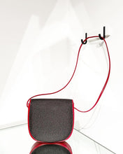 Load image into Gallery viewer, YVES SAINT LAURENT Vintage Red Leather Woven Coated Canvas Crossbody Bag
