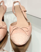 Load image into Gallery viewer, CHANEL Cap Toe Mid Heel Leather Slides
