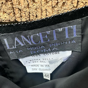 LANCETTI Roma Vintage 1970s Bead Embellished Velvet Dress & Jacket