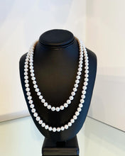 Load image into Gallery viewer, DOUBLE STRANDS Sterling Silver Clear Crystal Fresh Water Pearl Necklace
