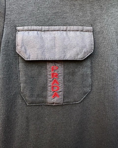 PRADA Logo Zip Front Polo Top