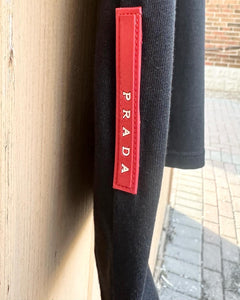 PRADA Logo Zip Front Polo Top