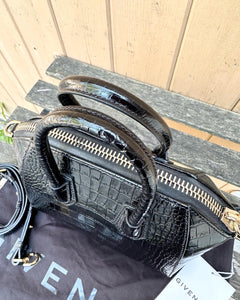 GIVENCHY Mini Antigona Croc Embossed Handle Crossbody Bag
