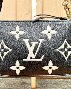 LOUIS VUITTON Bicolour Monogram Empreinte Leather Mini Pochette