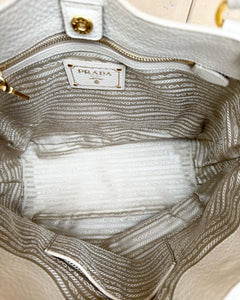PRADA Vitelli Daino Leather Tote Crossbody  Bag