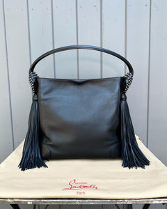 CHRISTIAN LOUBOUTIN Eloise Spiked Fringed Leather Hobo Bag