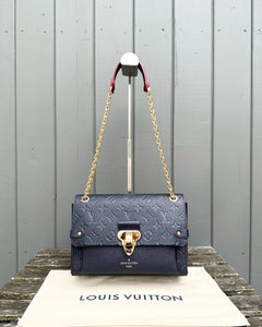 LOUIS VUITTON Marine Rouge Monogram Empreinte Leather Vavin PM Bag