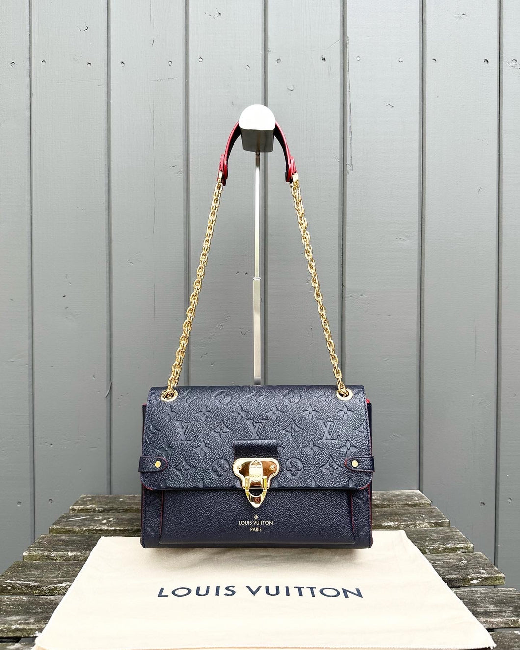 LOUIS VUITTON Marine Rouge Monogram Empreinte Leather Vavin PM Bag