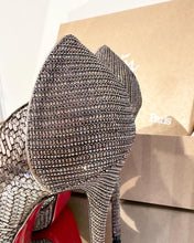 Load image into Gallery viewer, CHRISTIAN LOUBOUTIN 150 MM Silver Metallic Torsatoe Glitter Platform Peep-Toe High Heel Pumps
