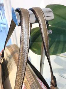 COACH Patchwork Canvas Leather Bowling Tote
