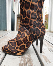Load image into Gallery viewer, MAX DE CARLO Leopard Print Calf Hair Knee-high Leather Boots
